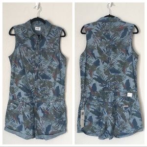 NWT Hudson Harmony Denim Floral Romper M